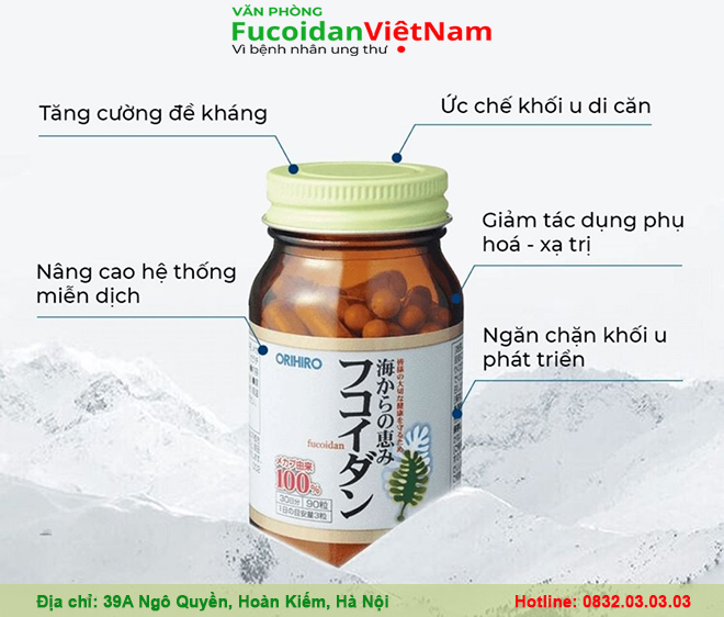 Orihiro Fucoidan Japan. Hộp 90 viên