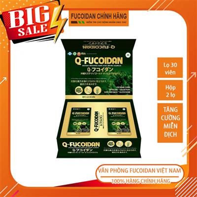 Viên uống Q-Fucoidan- hỗ trợ tăng cường chống oxy hóa, tăng sức đề kháng. Hộp 2 lọ, mỗi lọ 30 viên